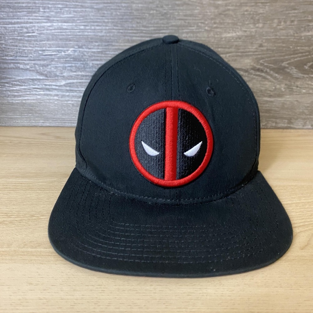 Deadpool Hat Cap Snap Back Black Red Embroidered Mens Comic Book Movie Marvel